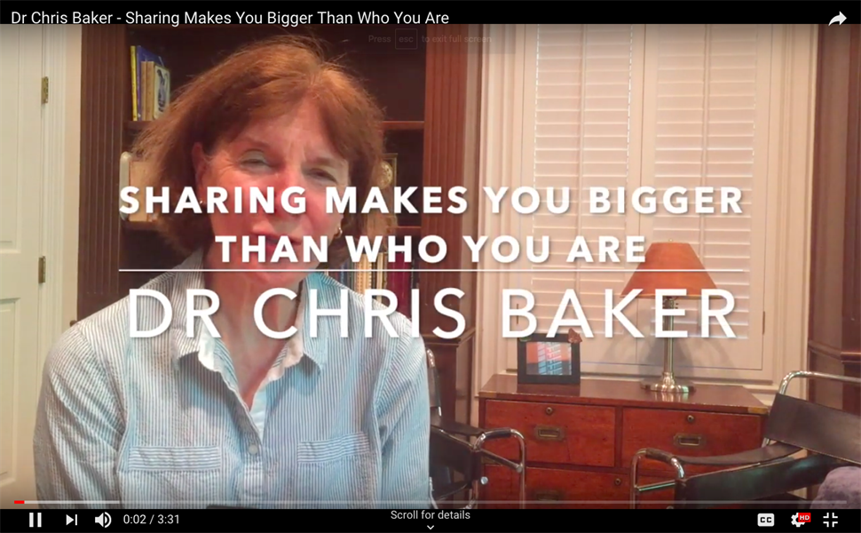 Sharing makes you bigger than who you are -- What that has to do with being a dentist