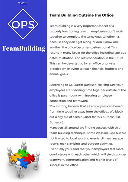 Team Building Outside the Office