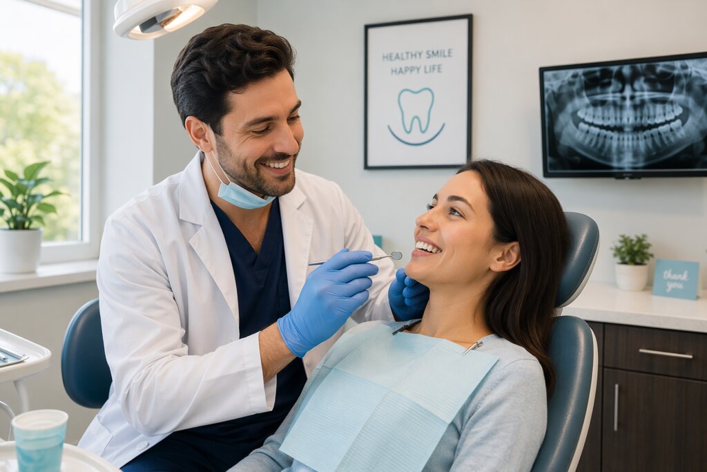 Patient receiving dental care